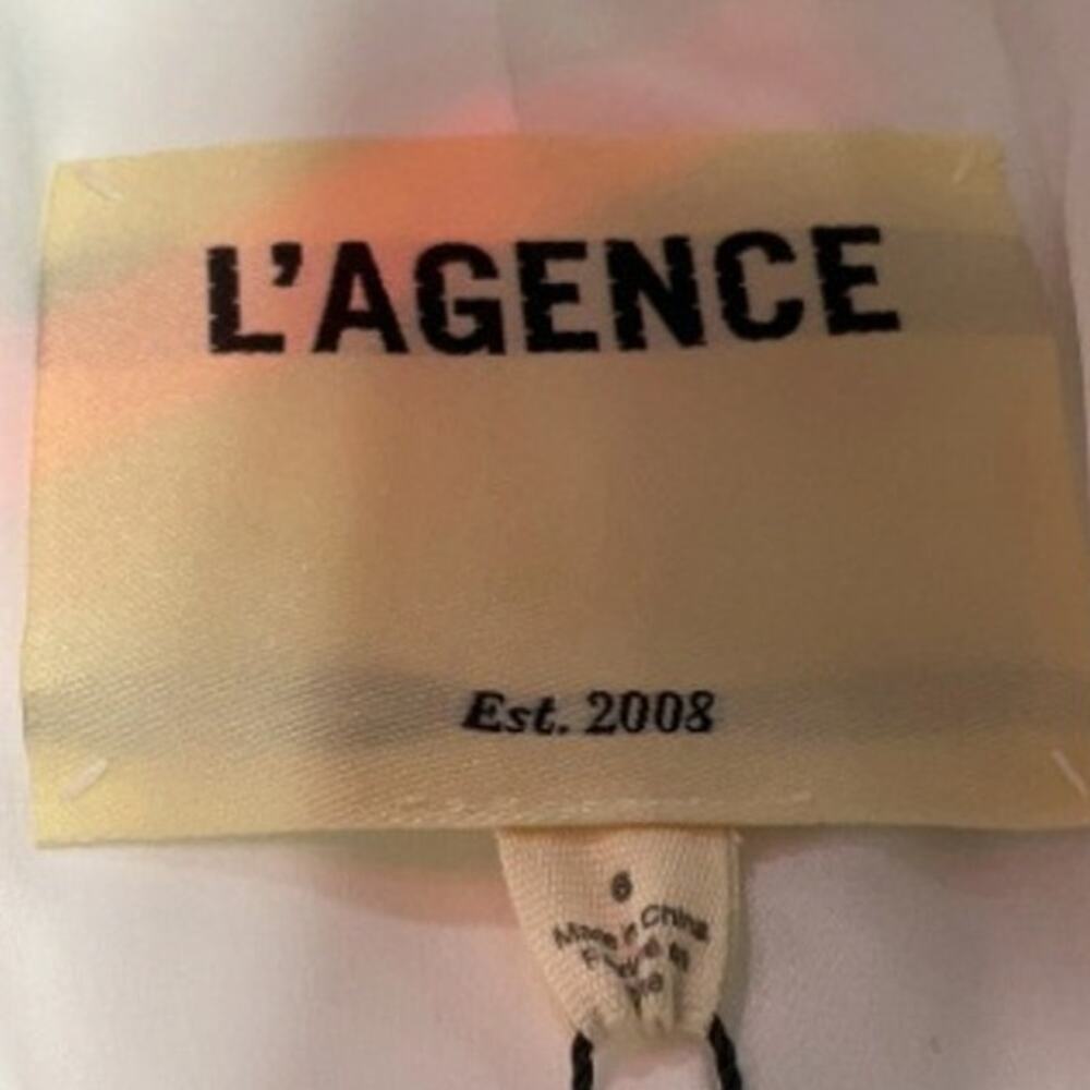 NWT LAGENCE Ivory White Crop Blazer Gold Button Double Breast Size 6 Work Blazer - Picture 8 of 10